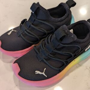 Puma Kids Sneakers - Black with Multicolor Sole